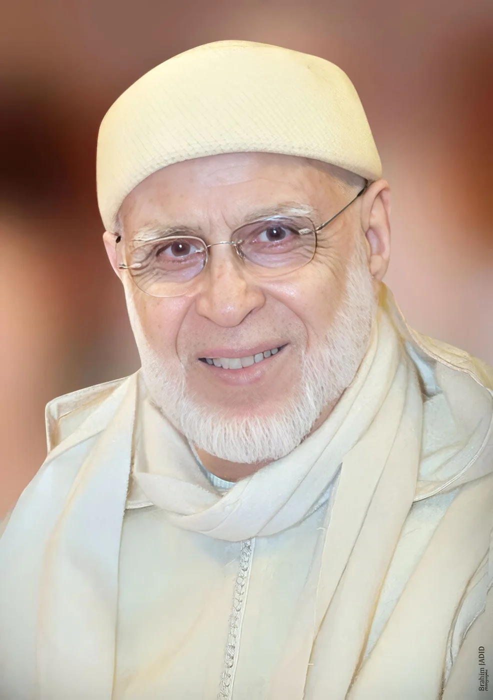Portrait de Sidi Jamal al-Qadiri Boutchich, guide de la voie Qadiriya Boutchichiya de 2017 à 2025
