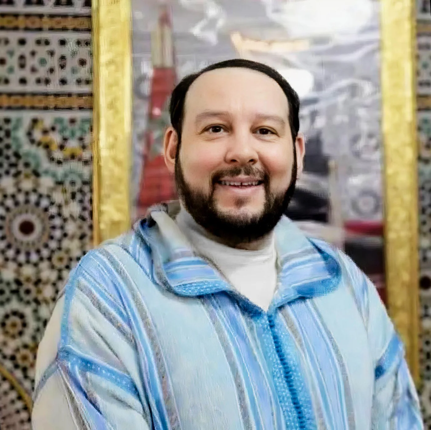 Portrait de Sidi Mounir al-Qadiri Boutchich, guide actuel de la voie Qadiriya Boutchichiya